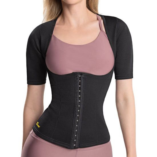 Cami Hot Waist Cincher With Sleeves (Black)