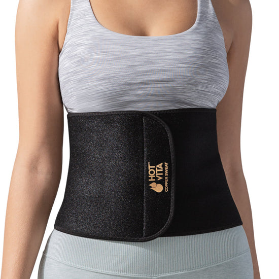 Hot Vita Copper Sweat Belt (S/M, Black)